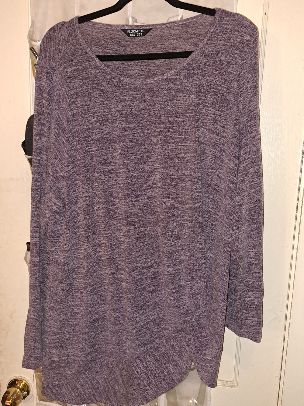 BloomChic Heathered Lavender Scoop Neck Knit Top